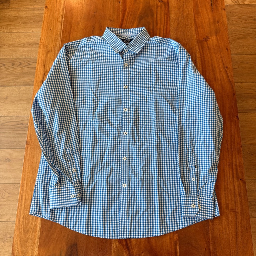 Penguin‎ Men's Blue/White Checkered Long Sleeve Dress Shirt Size 16.5